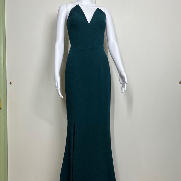 Dress the Population Emerald Green Formal Gown Strapless Boned Bodice, S NWOT - Picture 13 of 16
